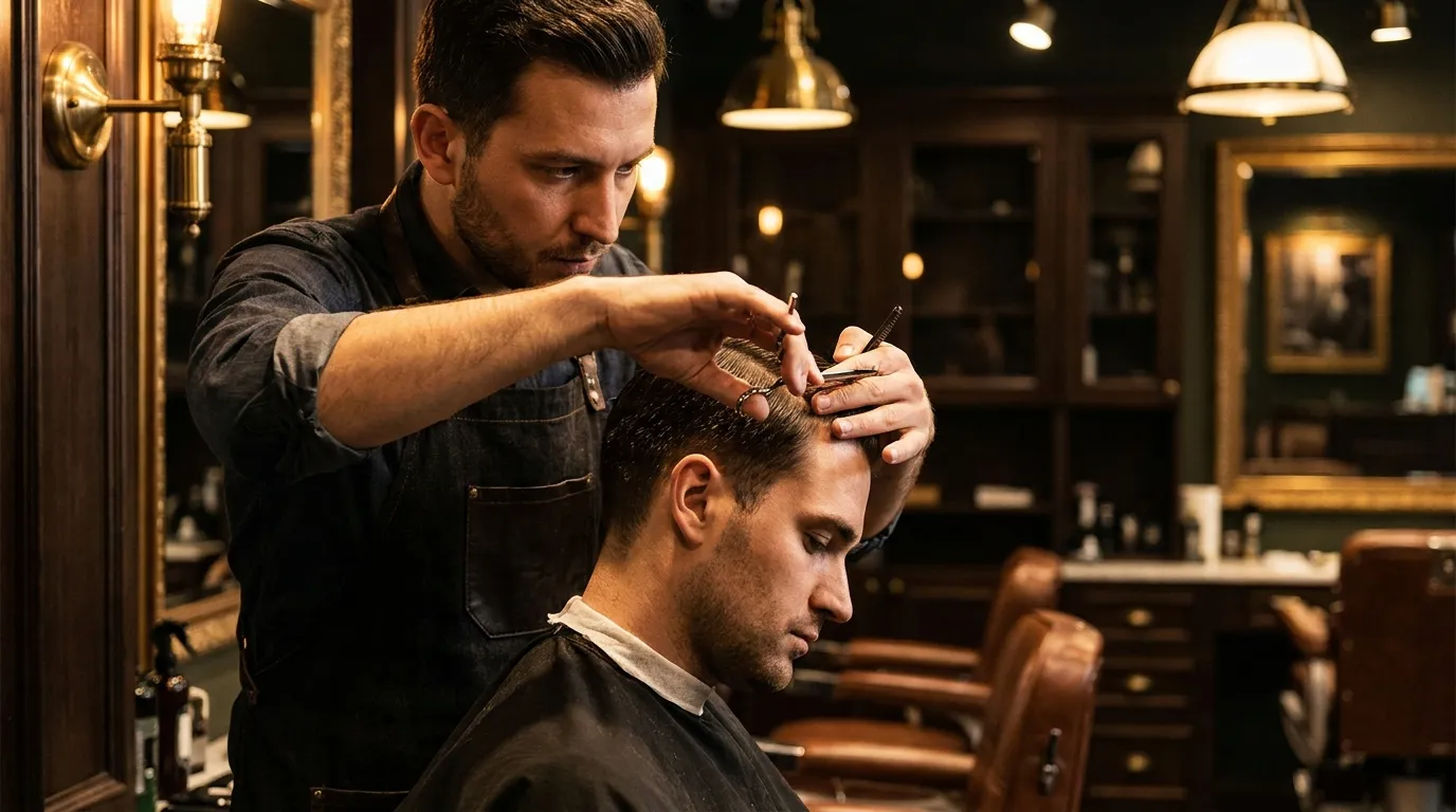 Cinematic barbering session
